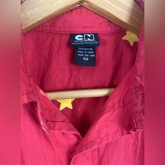 Cartoon Network Steven Universe Button Down Shirt Men’s Size S/M‎ Red Stars - Picture 5 of 5
